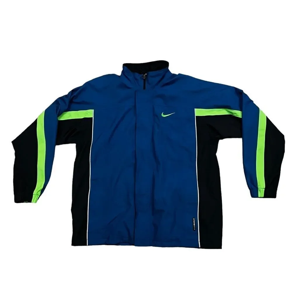 Vintage Nike Storm Fit Windbreaker Jacket Blue Neon Y2K 2000s Mens L